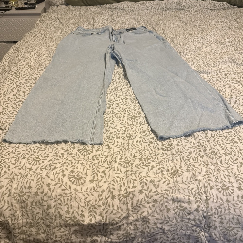 Abercrombie & Fitch Blue Flare Wide Leg Jeans